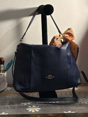 Coach Scout Hobo in Midnight Blue Pebbled Leather